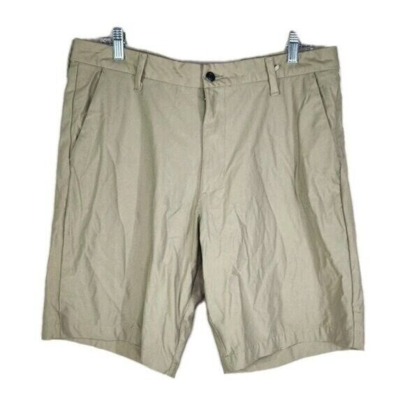 Swiss Tech Men's Chino Shorts Waist 36 Tan Sand Khaki Solid Flat Front - Picture 1 of 8